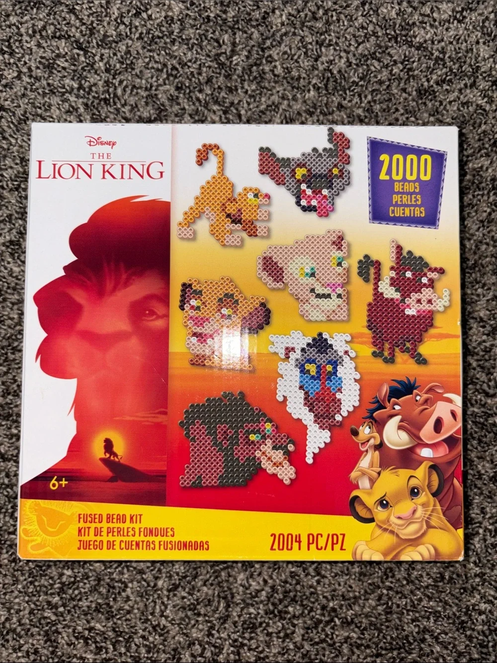 Disney The Lion King Fused Bead Kit - Red, Yellow, Black, White, Brown